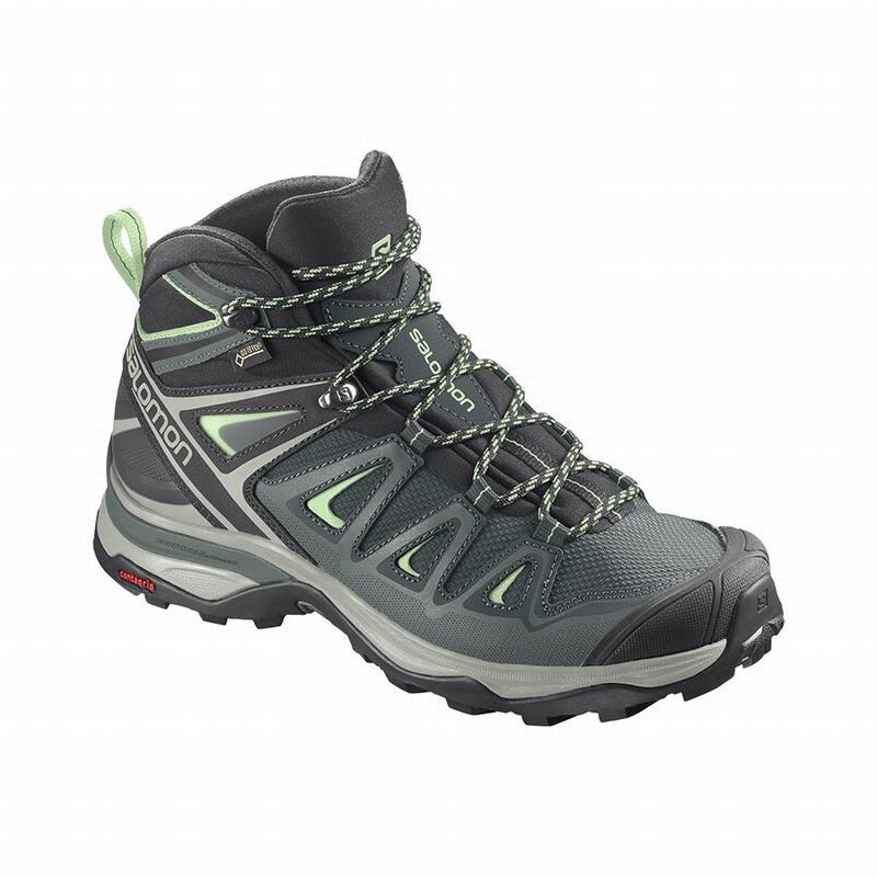 SALOMON UK X ULTRA 3 MID GORE-TEX - Womens Hiking Boots Green,QOFA31604